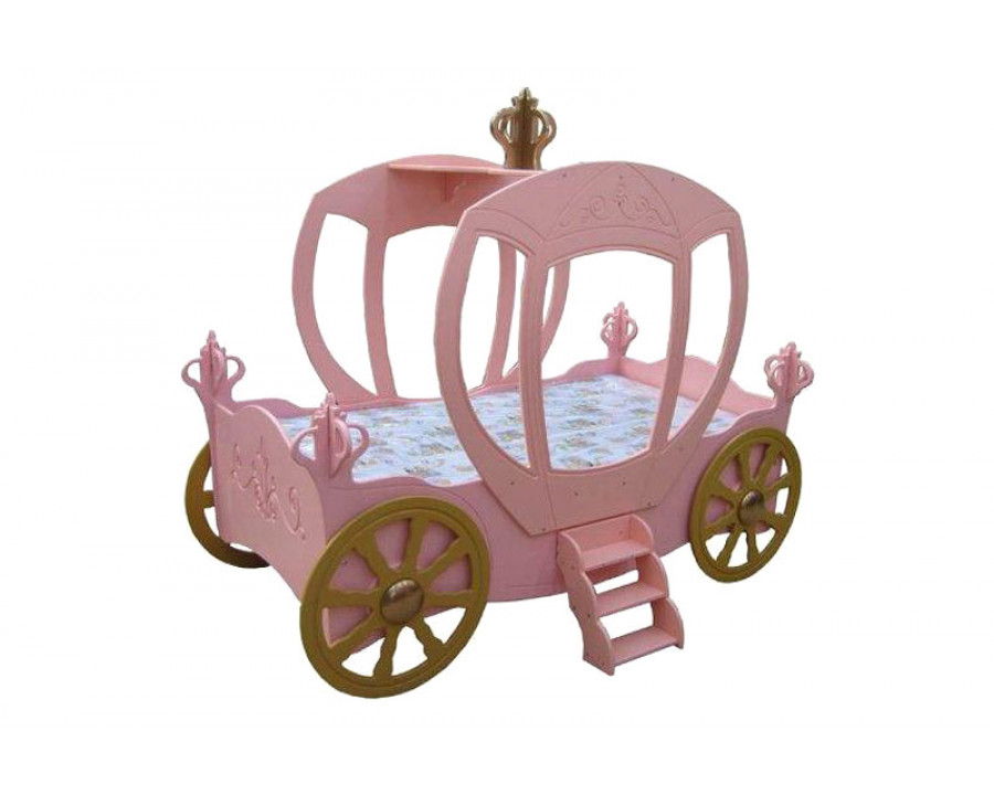 Maxima Princess Carriage Toddler Car Bed - Pink