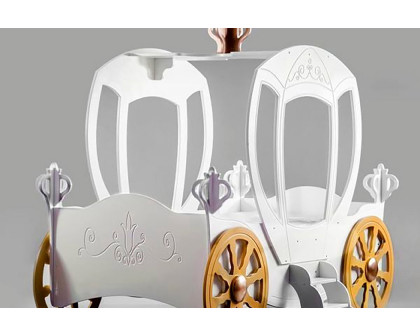 Maxima Princess Carriage Toddler Car Bed - White