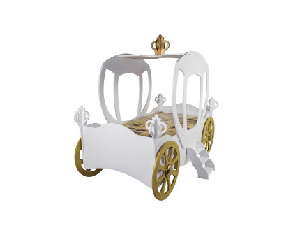 Maxima Princess Carriage Toddler Car Bed - White