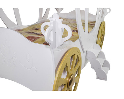 Maxima Princess Carriage Toddler Car Bed - White