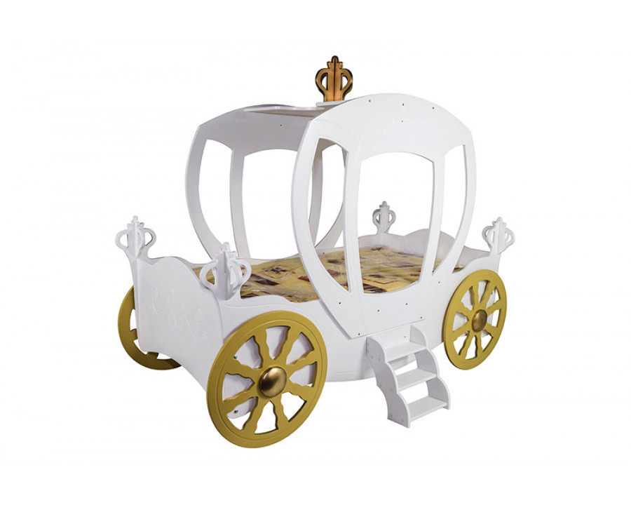 Maxima Princess Carriage Toddler Car Bed - White