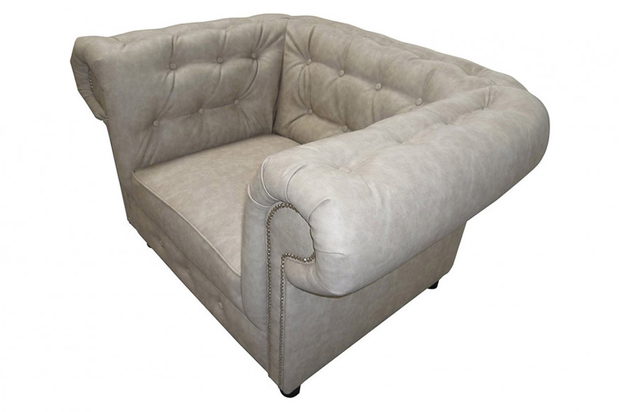 Maxima™ Dali Tufted Chesterfield Chair - Dirty White