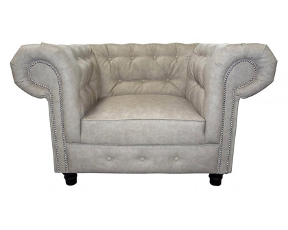 Maxima™ Dali Tufted Chesterfield Chair - Dirty White