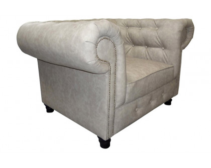 Maxima™ Dali Tufted Chesterfield Chair - Dirty White