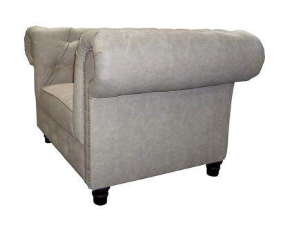 Maxima™ Dali Tufted Chesterfield Chair - Dirty White