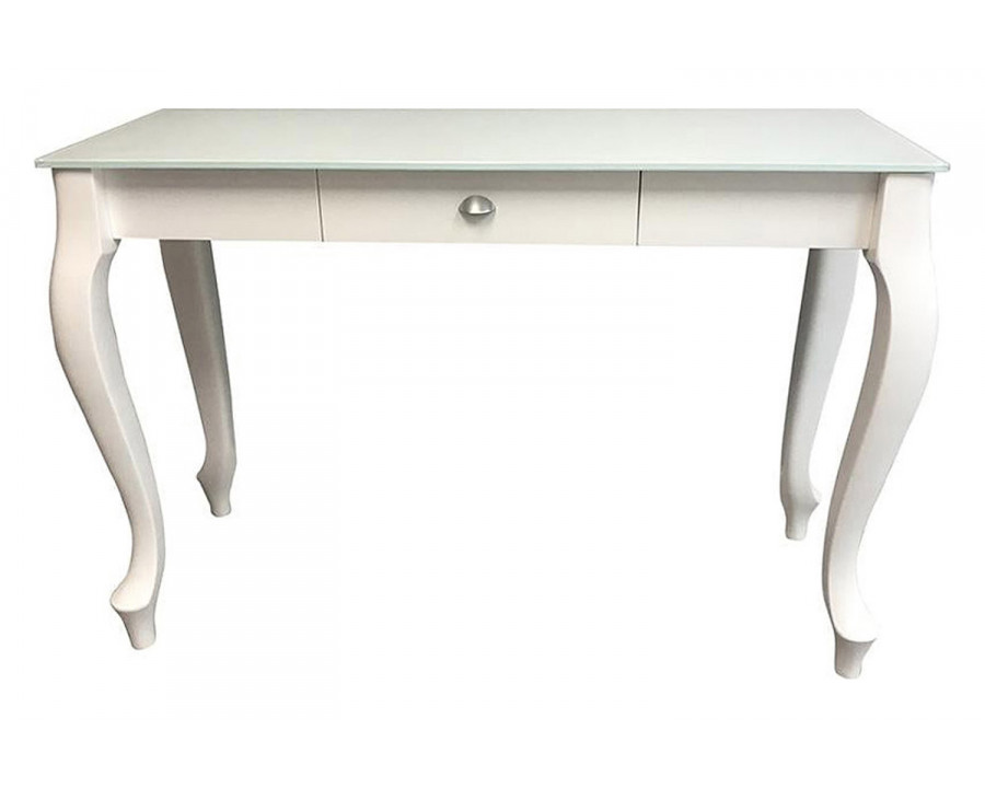 Maxima - Retro Glass Top Console Table in Tempered Glass/Natural Beech