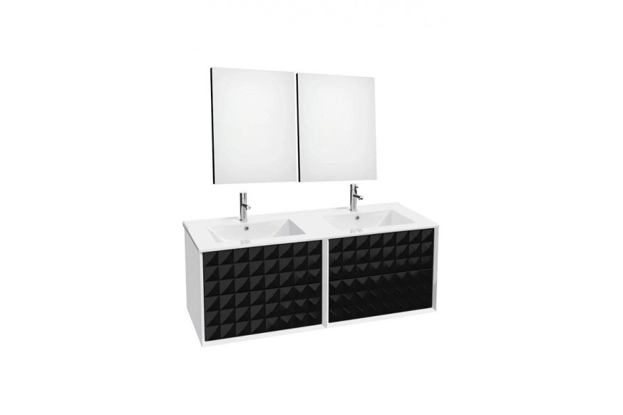 Maxima™ Zirco Double Sink Bathroom Set - Black