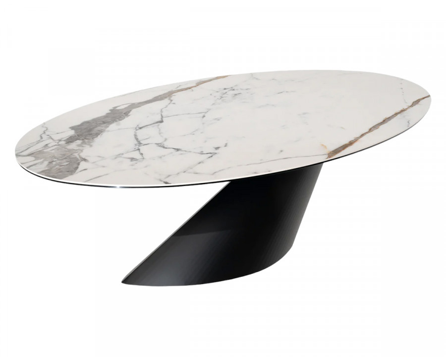 Maxima - Leonadro Dining Table with Ceramic Top and Steel Base