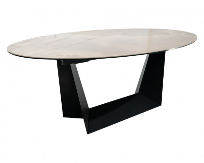 Maxima - Gabriele Dining Table with Ceramic Top and Metal Base