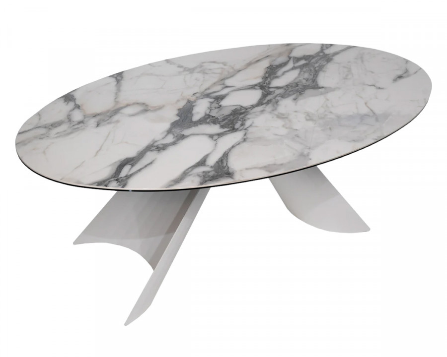 Maxima - Giorgia Dining Table with Ceramic Top and Metal Base