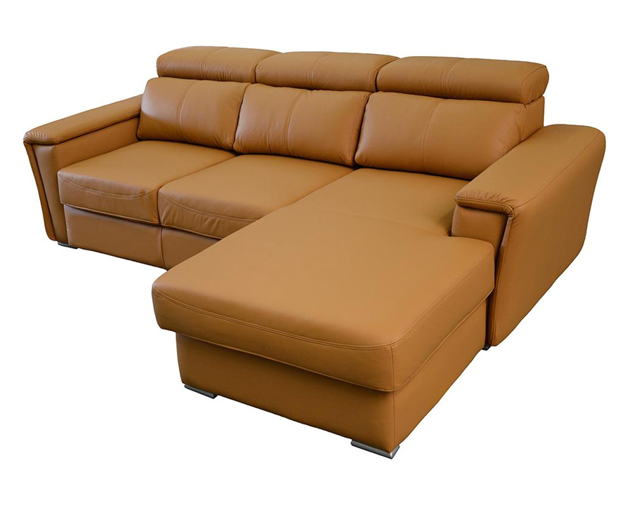 Maxima Tropic Small Sleeper Sectional - Pumpkin Orange, Right Corner