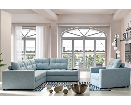 Maxima Mena Sectional Sleeper Sofa - Light Blue, Right Corner