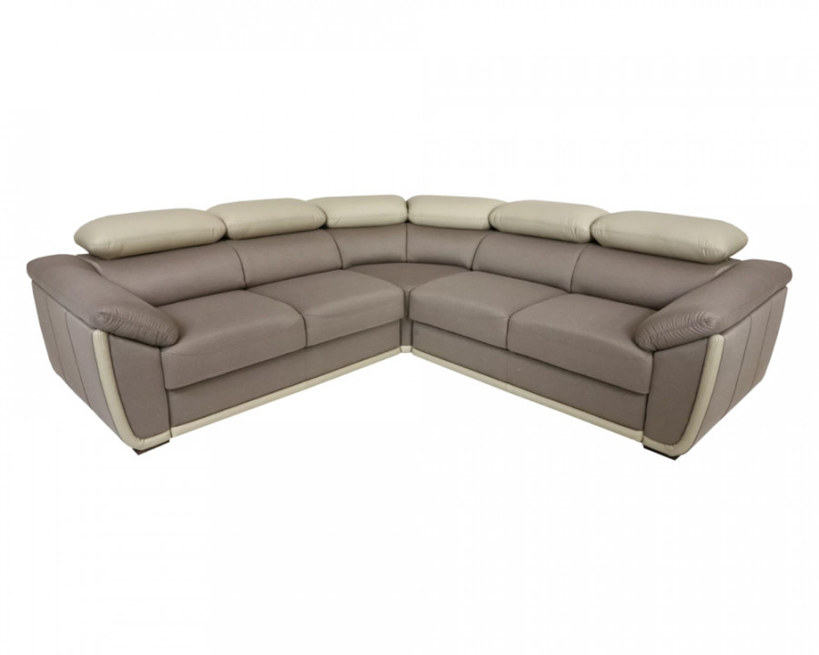 Maxima - Cadiz Sleeper Sectional in Beige, Fabric/Leather