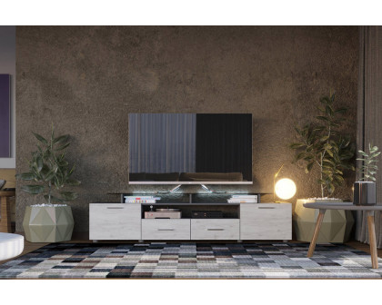 Maxima Evora Modern TV Stand For TV'S Up To 65" - White/Gray