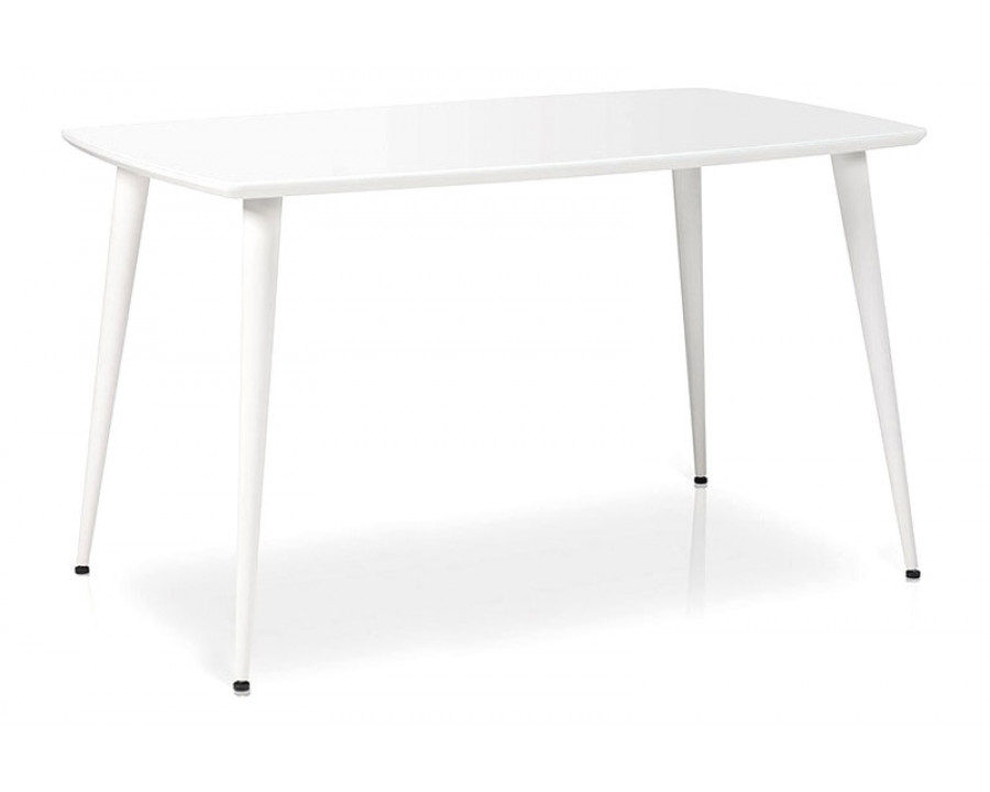 Maxima Essai Rectangular Glass Top Dining Table - White