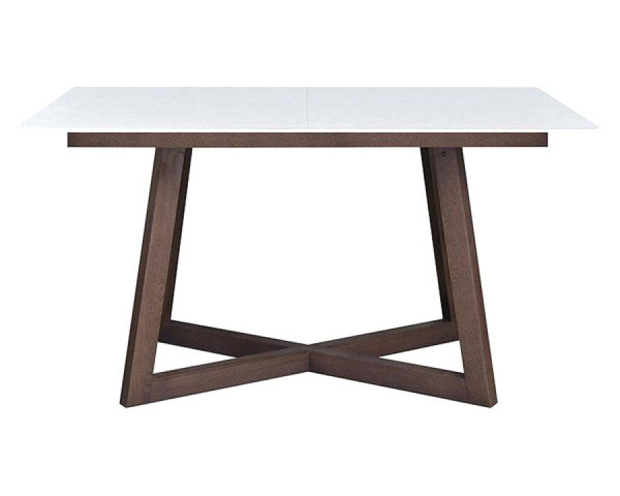 Maxima Brish Glass Top Dining Table with Extension - White Glass