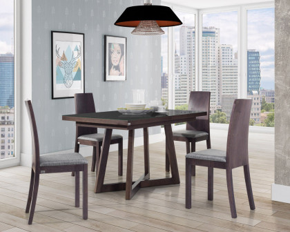 Maxima - Brish Wood Top Dining Table with Extension