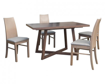 Maxima - Brish Wood Top Dining Table with Extension