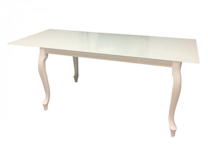 Maxima Retro Glass Top Dining Table - White