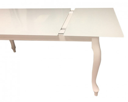 Maxima Retro Glass Top Dining Table - White