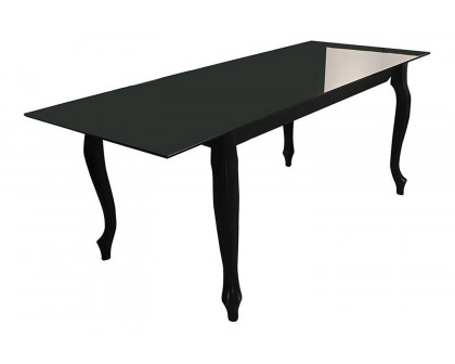 Maxima Retro Glass Top Dining Table - Black