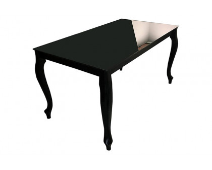 Maxima Retro Glass Top Dining Table - Black