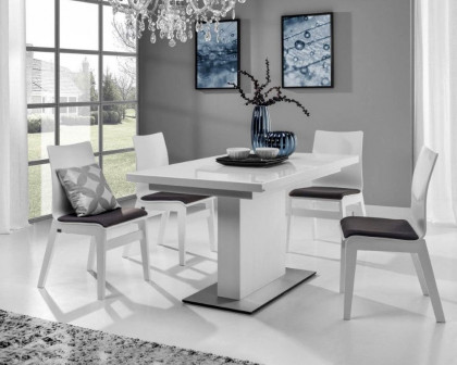 Maxima - Evita Glass Top Dining Table with Extension