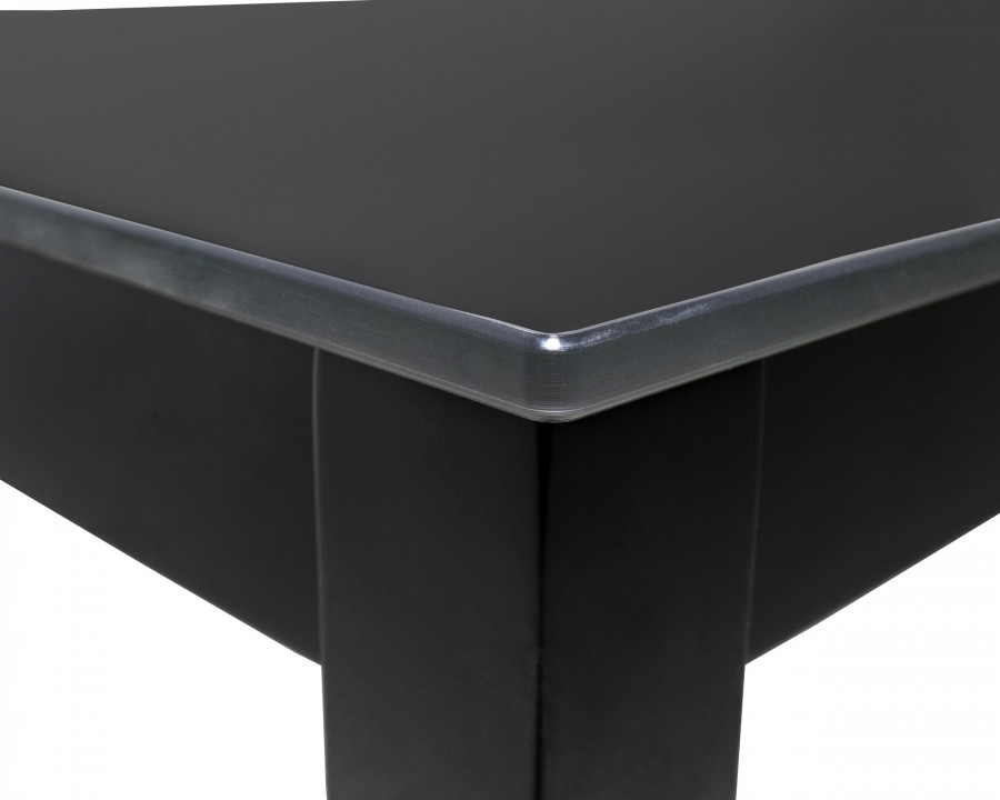 Maxima Finezja Glass Top Dining Table with Extension - Black