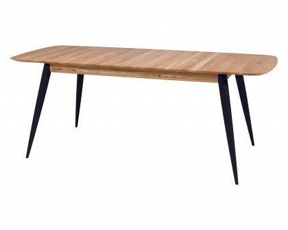 Maxima - Ula Extendable Oak Wood Dining Table in Wood/Black