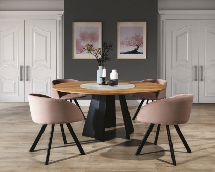 Maxima - Oriana Solid Round Dining Table in Oak Wood