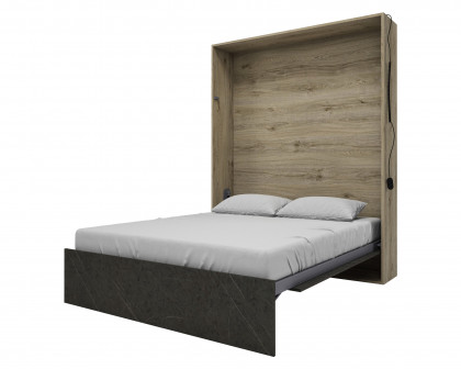 Maxima - Murphy Bed with Remote Control in Oak Count, Queen Size