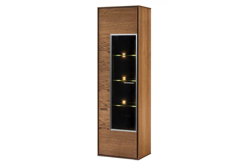 Maxima™ Harmony Left Door Display Cabinet - Gray/Walnut