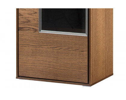 Maxima™ Harmony Left Door Display Cabinet - Gray/Walnut