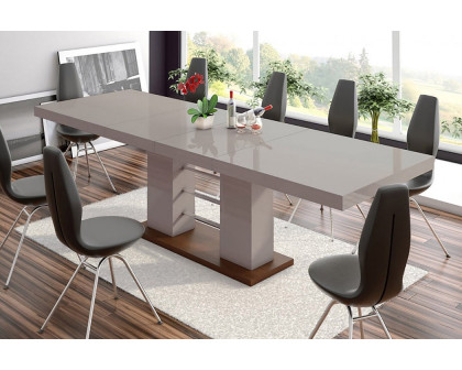 Maxima™ Linosa High Gloss Dining Table with Extension - Cappuccino