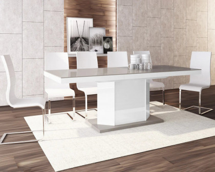 Maxima Amigo Storage Dining Table - Cappuccino/White