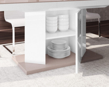 Maxima Diego Dining Set - White/Beige