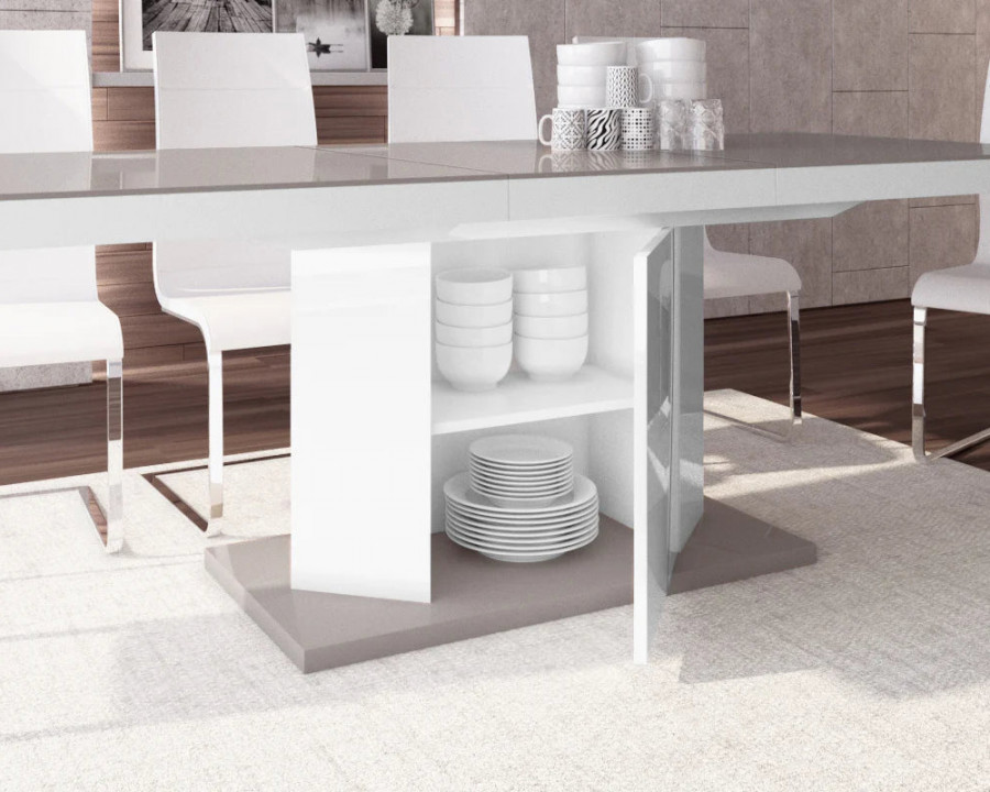 Maxima Amigo Storage Dining Table - Gray/White