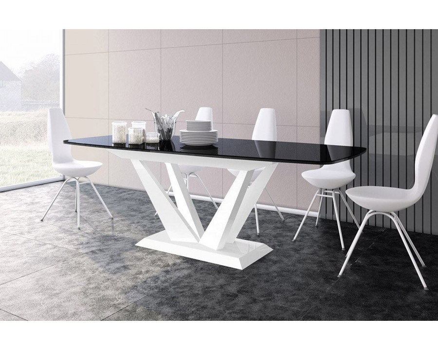 Maxima Perfetto Dining Table with Extension - Black/White