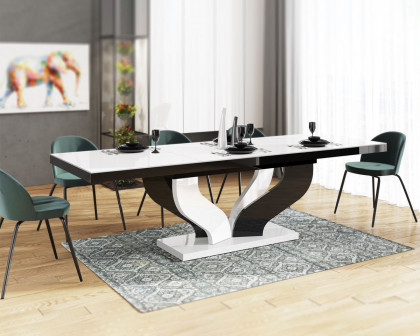 Maxima Viva Extendable Dining Table - White/Black