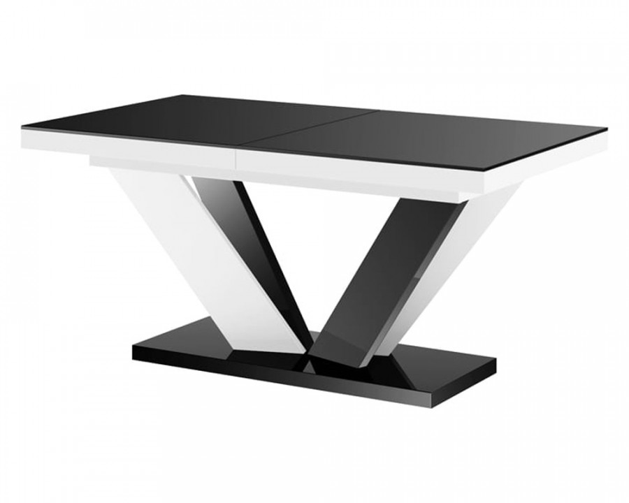 Maxima Aviv Extendable Dining Table - Black/White