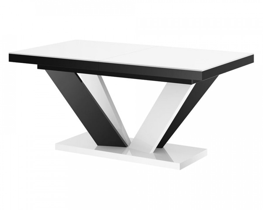 Maxima Aviv Extendable Dining Table - White/Black