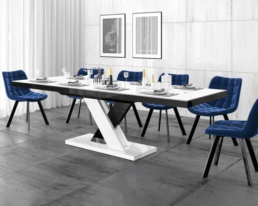 Maxima Xenna Extendable Dining Table - Black/White