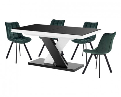 Maxima Xenna Dining Set - Black/White/Green