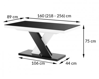 Maxima Xenna Extendable Dining Table - White/Black