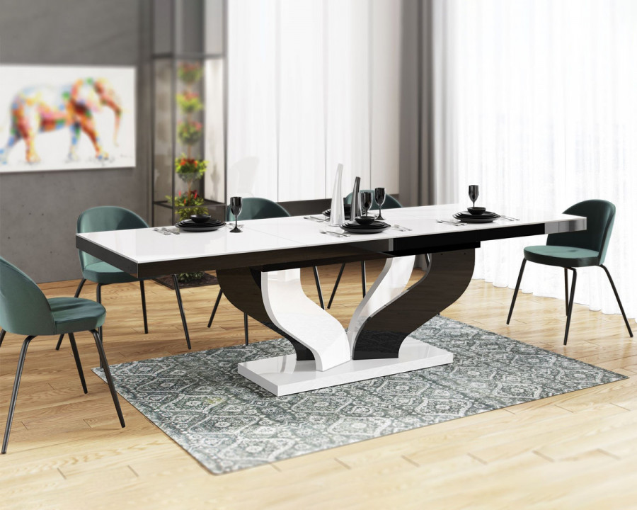 Maxima Viva Extendable Dining Table - Black/White