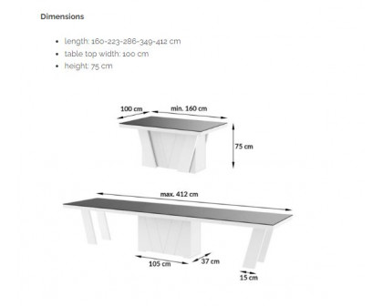 Maxima Aleta Dining Set with 4 Self-Storing Leaves Plus 10 Chairs