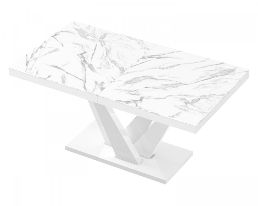 Maxima Chara Dining Table - Marble/White