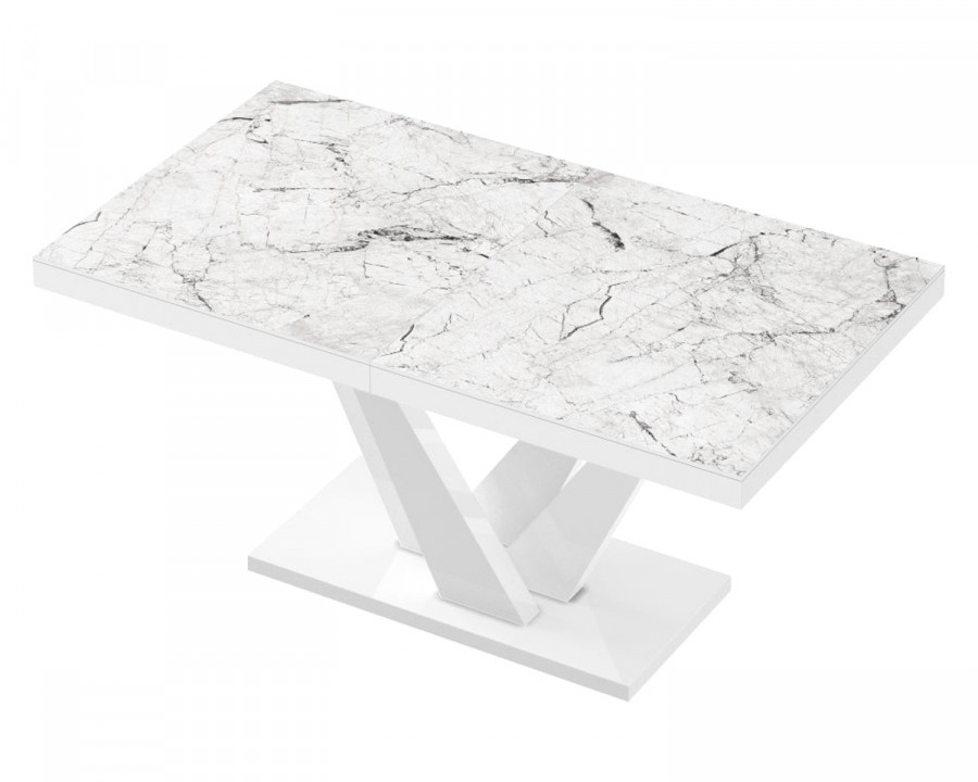 Maxima Chara Dining Table - Venatino/White