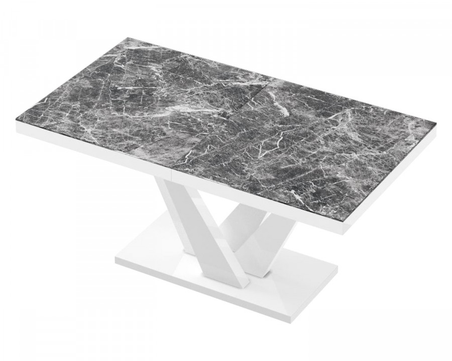 Maxima Chara Dining Table - Dark Venatino/White