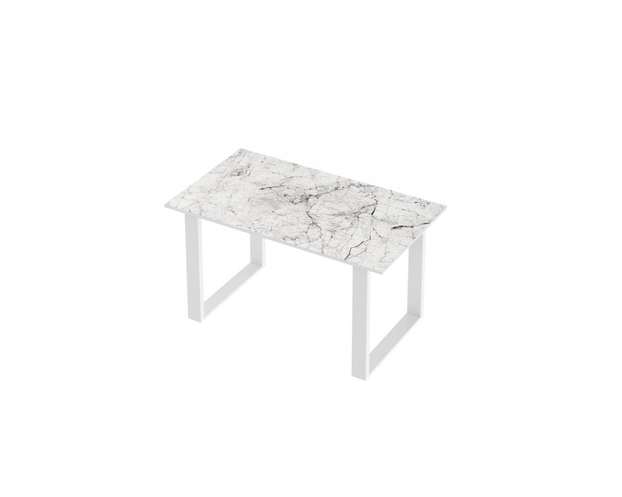 Maxima Nota Dining Table - Marble/White